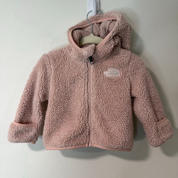 The North Face Girls Baby Fleece Jacket Hoodie Sherpa Pink 3-6 Month - Picture 1 of 5